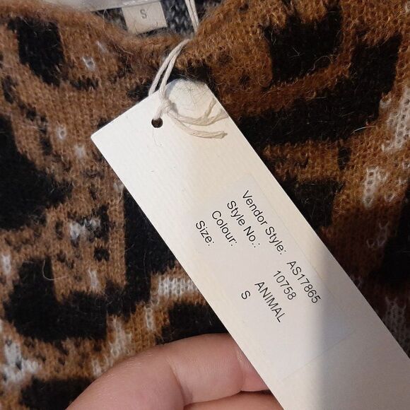 Lineamaglia Animal Print Mohair Blend Sweater sz S NWT - Picture 6 of 7